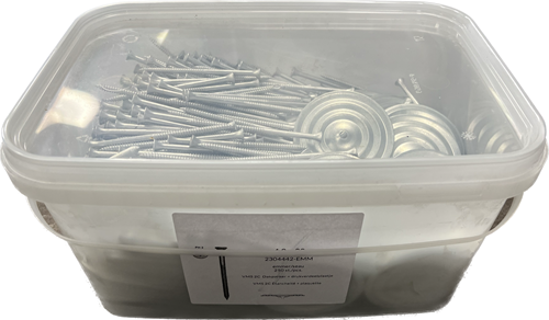 Drukverdeelplaatjes 70 mm + Isolatieschroef 4.8 x 220 mm | 125 stuks
