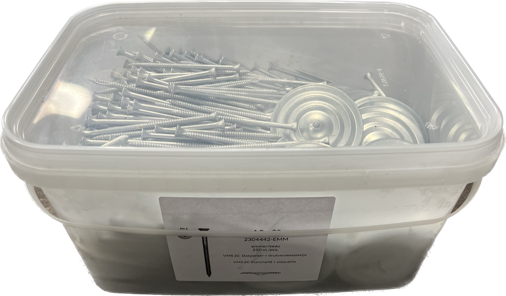 Drukverdeelplaatjes 70 mm + Isolatieschroef 4.8 x 70 mm | 250 stuks afbeelding