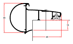 Daktrim Solo-kraal 45 mm  - 2,5 meter lengte-3