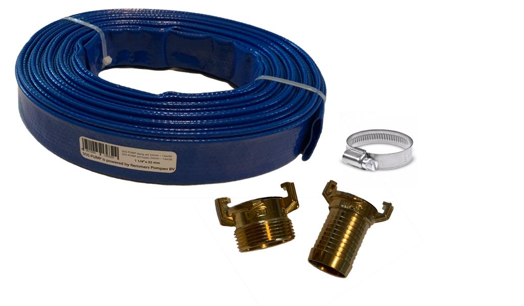 RP SOS PUMP Slangset 32 mm - Efficiënte 12,5 meter slang voor waterafvoer met snelkoppelingen
